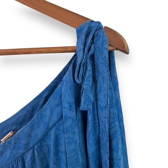 Anthropologie Holding Horses Leyton Open-Shoulder Swing Dress Size Medium Blue - Picture 7 of 11